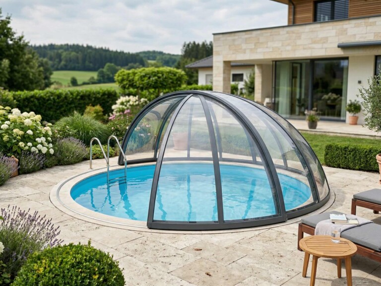runde poolüberdachung